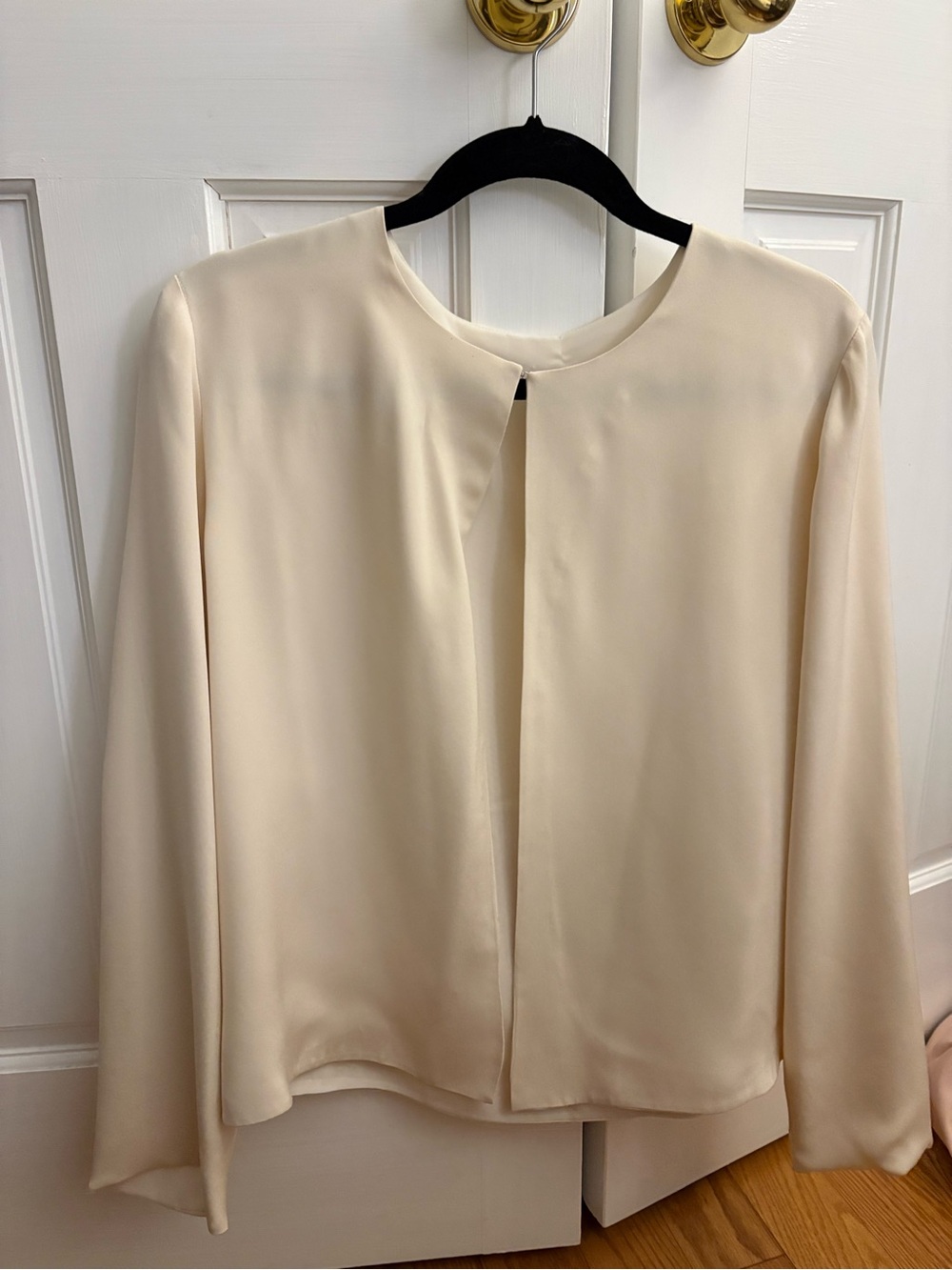 Vintage Cream 100% Silk Cape Blazer